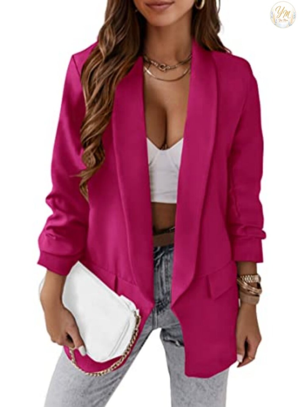 Oversized Blazer for Women Business Casual Long Sleeve Shawl Collar